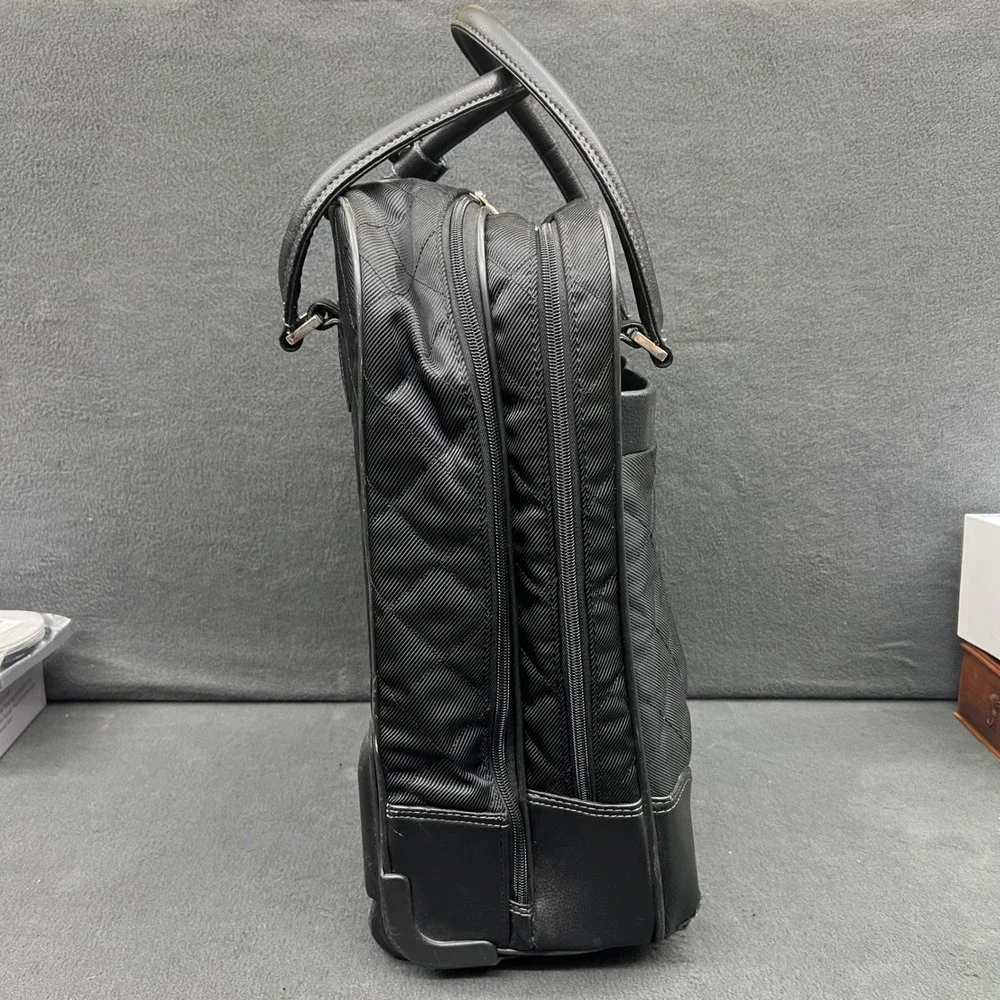 Bugatti Rolling Carry On Briefcase Laptop Travel Quilted Black
